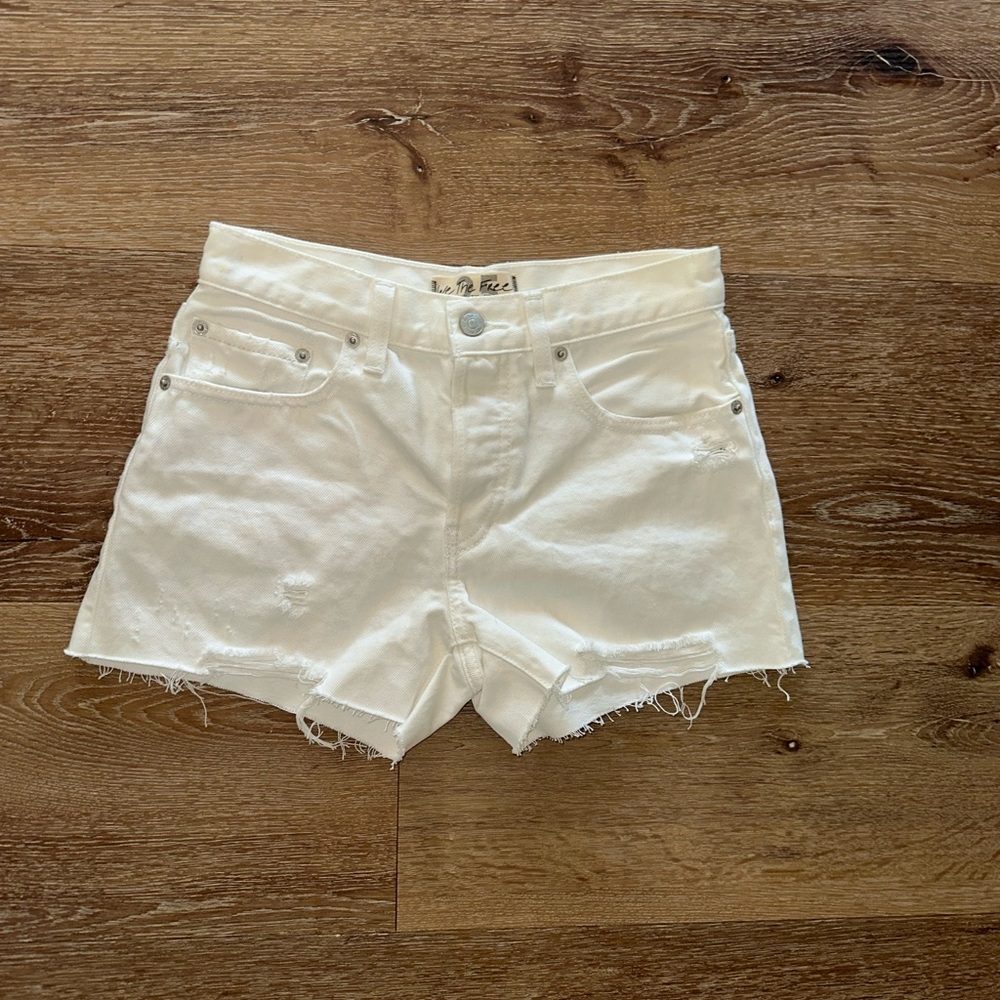 We The Free White Jean Shorts
